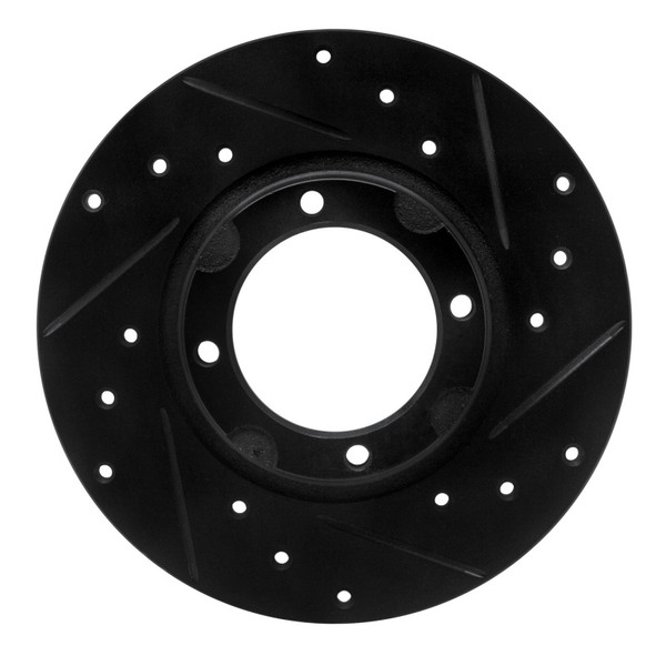 R1 80-82 Toyota Tercel Front Right Drilled & Slotted Black Brake Rotor - 633-76003R