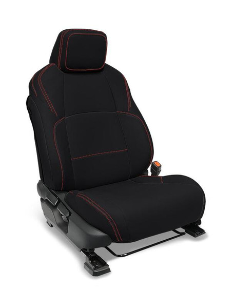 PRP 2024 Toyota Tacoma Front Seat Covers - Black with Red Stitch (Pair) - B088-01