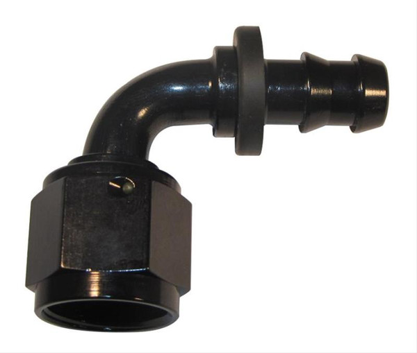 Fragola -10AN Nut x -8AN 90 Degree Push-Lite Hose End For Fuel Cell Conversion - Black - 209110-BL