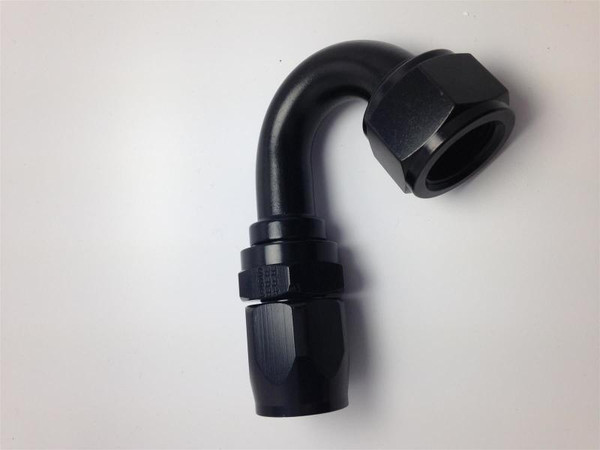 Fragola -6AN Nut x -8AN Hose 150 Degree Expanding Hose End - Black - 231505-BL