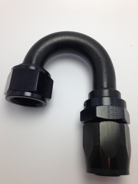 Fragola -10AN Nut x -12AN Hose Reducing Hose End 180 Degree - Black - 231811-BL