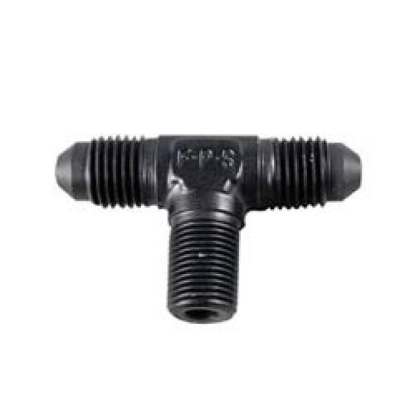 Fragola -6AN Tee 1/4 NPT On The Side - Black - 482506-BL