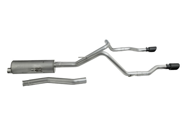 Gibson 20-22 Jeep Gladiator JT Rubicon 3.6L 3in/2.5in Cat-Back Dual Split Exhaust - Black Elite - 617410B