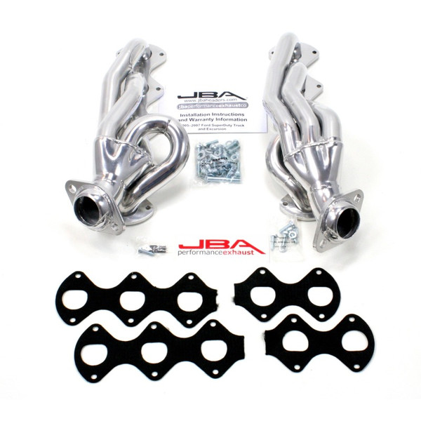 JBA 05-10 Ford F-Series 6.8L 3V V10 1-1/2in Primary Silver Ctd Cat4Ward Header - 1670SJS