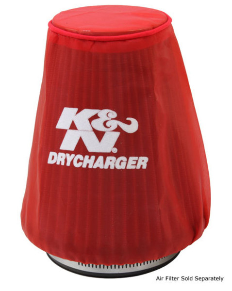 K&N Red Drycharger 5.25in x 3in Round Tapered Air Filter Wrap - 22-2030PR