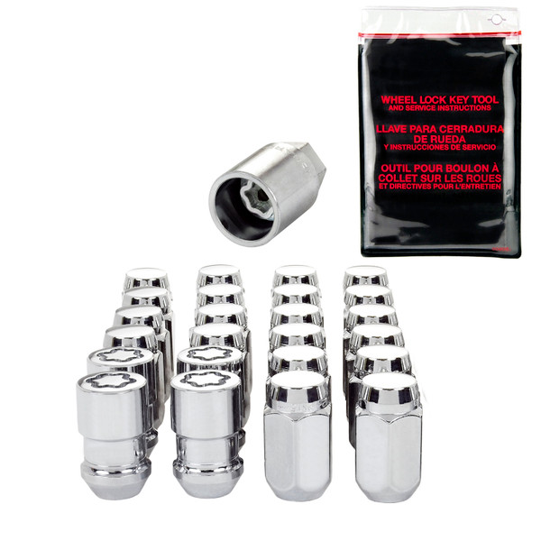 McGard 6 Lug Hex Install Kit w/Locks (Cone Seat Nut) 1/2-20 / 13/16 Hex / 1.5in. Length - Chrome - 84630