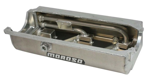 Moroso Pre-85 Chevrolet Small Block (w/Three Pick Ups) Sprint Car Dry Sump 6.5in Aluminum Oil Pan - 21553