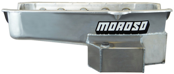 Moroso Pre-80 Chevrolet Small Block (w/2 Piece Seal) Road Race Wet Sump 7qt 7.5in Steel Oil Pan - 21813