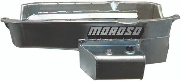 Moroso 80-85 Chevrolet Small Block/Dart (w/2 Pc Seal & Low Clearance) Wet Sump 7qt 7in Steel Oil Pan - 21816
