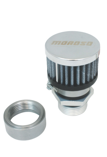 Moroso Weld-On Valve Cover Breather Kit - Steel Valve Covers - Chrome Finish - 68849