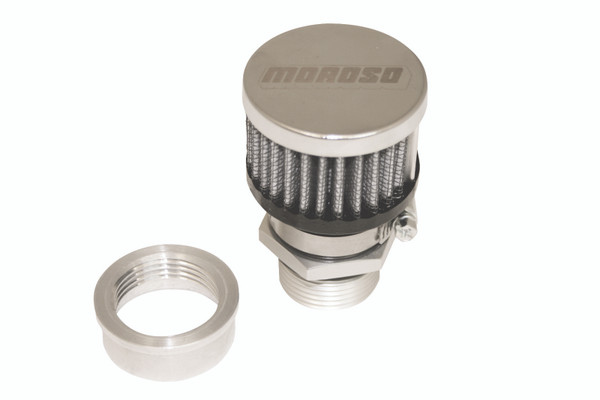 Moroso Weld-On Valve Cover Breather Kit - Aluminum Valve Covers - Chrome Finish - 68852