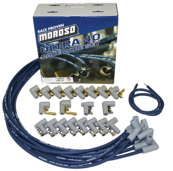 Moroso Universal Ignition Wire Set - Ultra 40 - 90 Degree - Blue - 73800