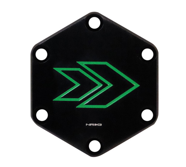 NRG Arrow Engraved Horn Delete Button- Green - STR-620GN