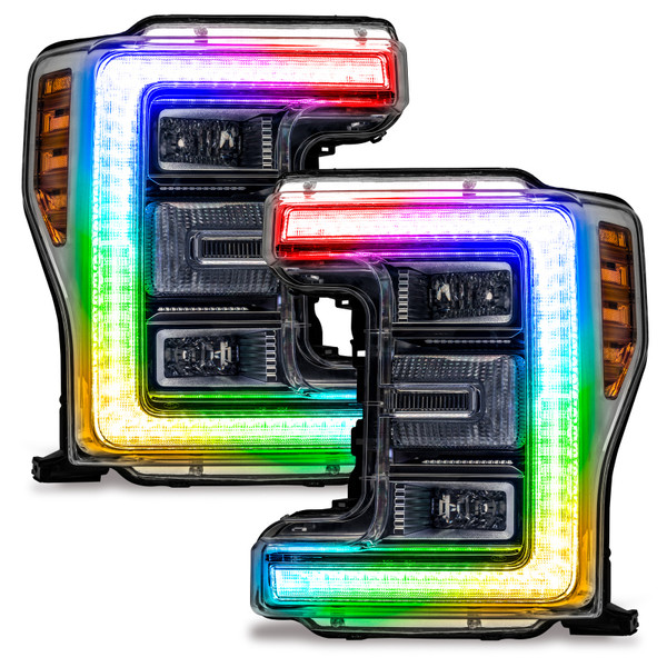 Oracle 17-19 Ford F-250/F-350 Superduty Headlight DRL Upgrade Kit - ColorSHIFT w/ Simple Controller - 2522-504