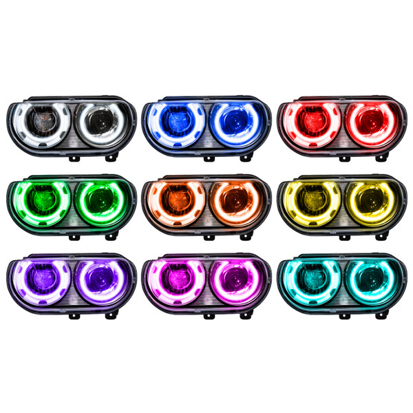 Oracle 08-14 Dodge Challenger SMD HL (HID Style) - ColorSHIFT w/o Controller - 7132-334