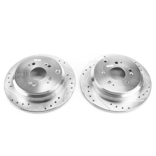 Power Stop 05-10 Honda Odyssey Rear Evolution Drilled & Slotted Rotors - Pair - JBR990XPR