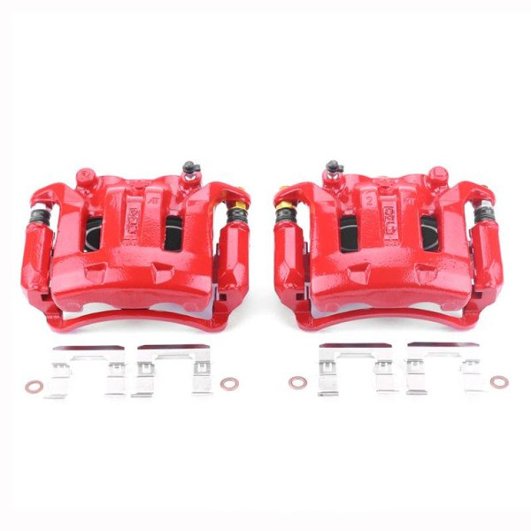 Power Stop 03-04 Nissan Frontier Front Red Calipers w/Brackets - Pair - S2638
