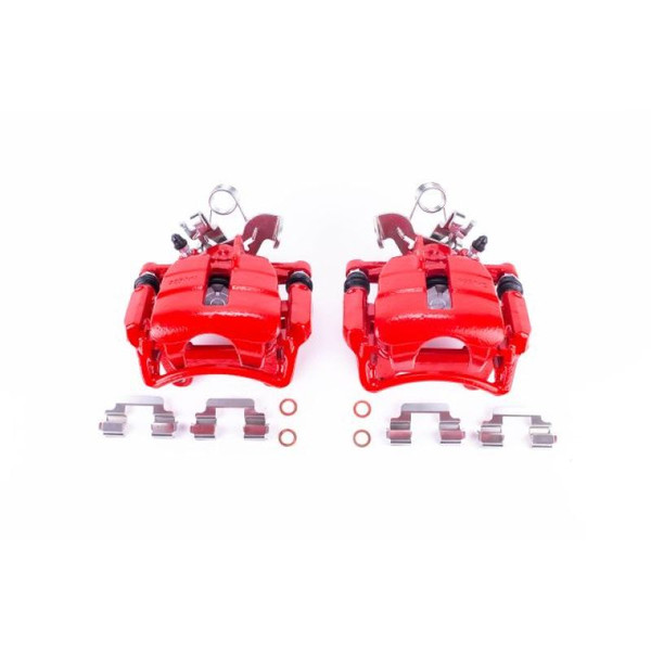 Power Stop 04-09 Audi S4 Rear Red Calipers w/Brackets - Pair - S3252
