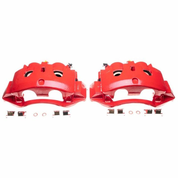 Power Stop 11-16 Chevrolet Silverado 3500 HD Rear Red Calipers - Pair - S5330