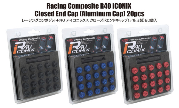 Project Kics 12x1.25 R40 Iconix Aluminum Cap Set - Red (20 Pcs) - WCIA3R