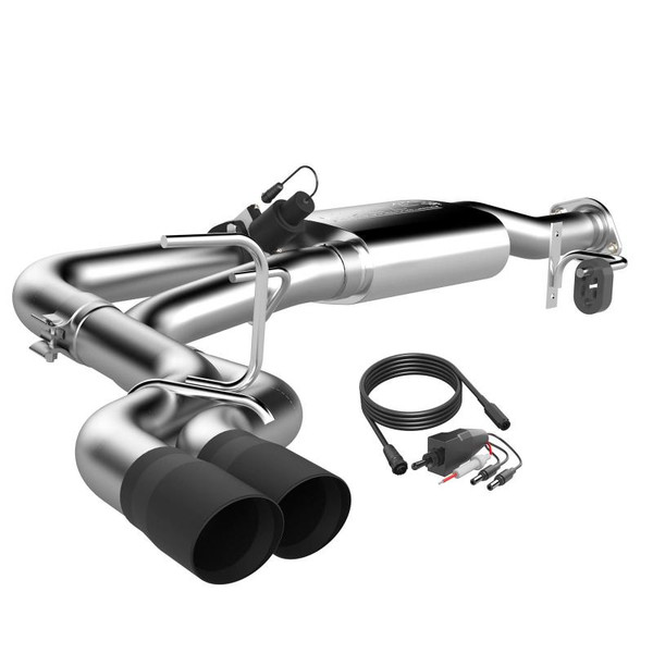 QTP 15-18 Ford F-150 CC/EC Standard Bed 304SS Screamer Cat-Back Exhaust w/3.5in Black Tips - 440015B