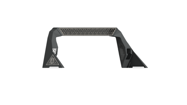 Road Armor 10-19 Dodge 1500 iDentity Headache Rack w/Bedrail Pods/40in Center Light Pod/Raw - 4091DHRP-C1-MD