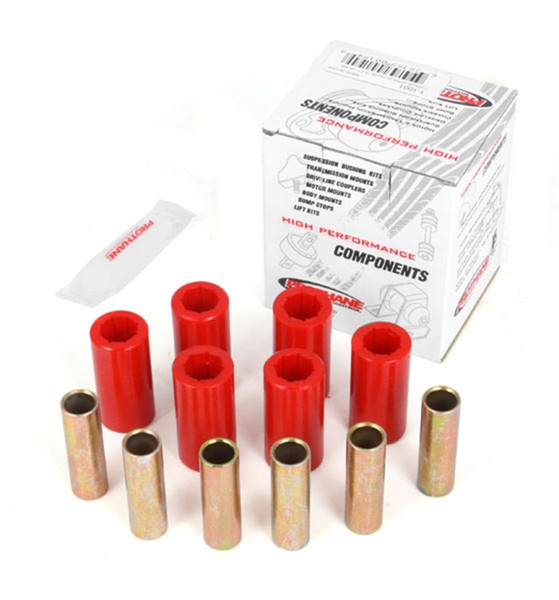Rugged Ridge Leaf Spring Bushing Kit Front or Rear Red 55-75 CJ - 18364.01