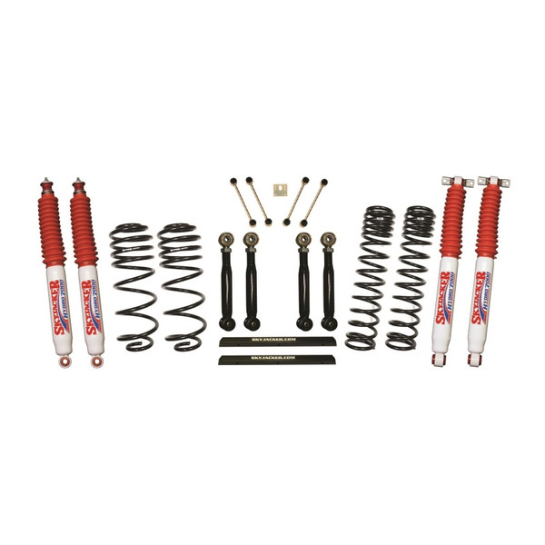 Skyjacker 97-02 Jeep TJ 4in D-Rate Long Travel Kit w/ Adj. FR/RR Lower Flex Links/Hydro 7000 Shocks - TJ401BPHLTX