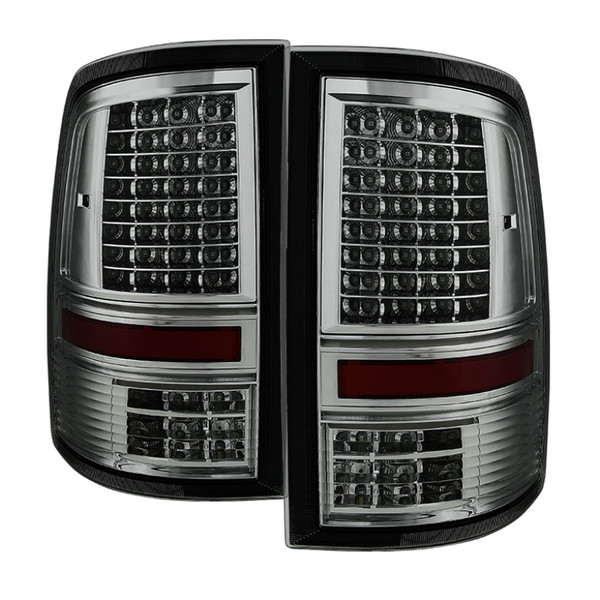 xTune Dodge Ram 1500 09-14 - Incandescent Only C Shape LED Tail Lights- Smoked ALT-JH-DR09-LED-CS-SM - 9036408