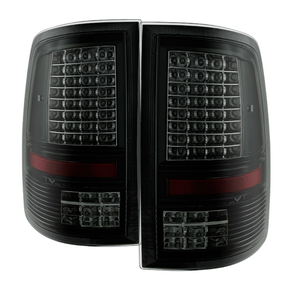 xTune Dodge Ram 1500 09-14 - C Shape LED Tail Lights- Black Smoked ALT-JH-DR09-LED-CS-BSM - 9036385
