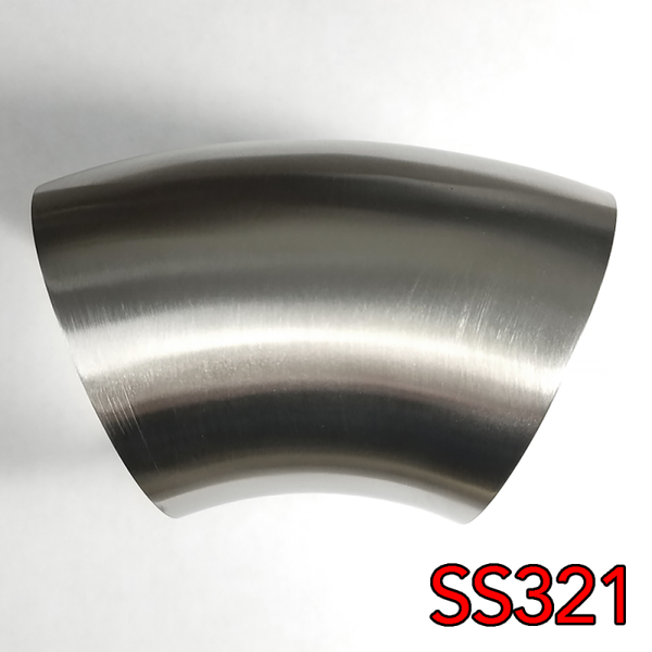 Stainless Bros 2in SS321 45 Degree Mandrel Bend Elbow 1D - 16GA/.065in Wall - No Leg - 701-05026-3100