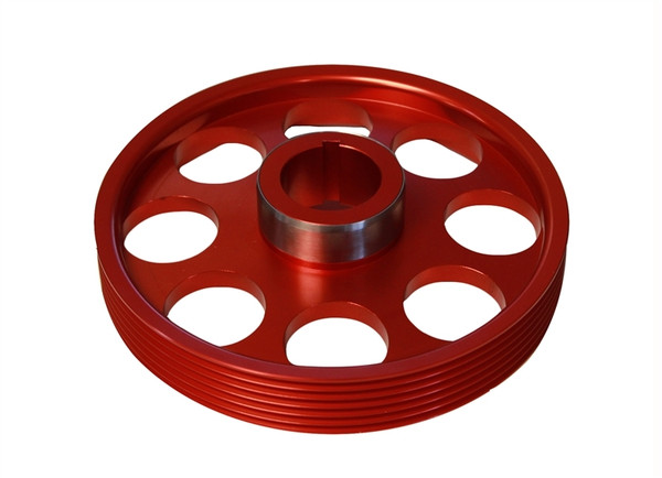 Torque Solution Lightweight Crank Pulley (Red): Hyundai Genesis Coupe 3.8 2010+ - TS-GEN-005R