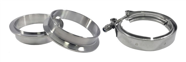 Torque Solution Stainless Steel V-Band Clamp & Flange Kit - 2.75in (70mm) - TS-VBK-275