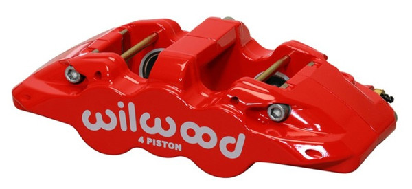 Wilwood Caliper-Aero4-R/H - Red 1.62/1.38in Pistons 1.25in Disc - 120-13281-RD