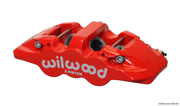Wilwood Caliper-Aero6-L/H - Red 1.62/1.12/1.12in Pistons 1.25in Disc - 120-13290-RD