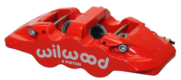 Wilwood Caliper-Aero6-R/H - Red 1.75/1.38/1.38in Pistons 1.25in Disc - 120-13293-RD