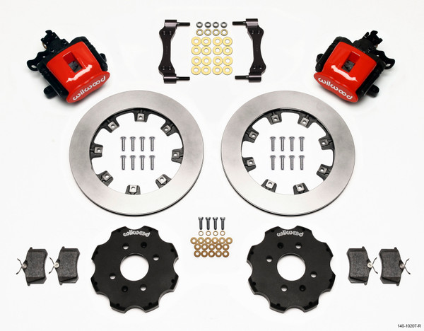Wilwood Combination Parking Brake Rear Kit 12.19in Red Civic / Integra Disc 2.39 Hub Offset - 140-10207-R