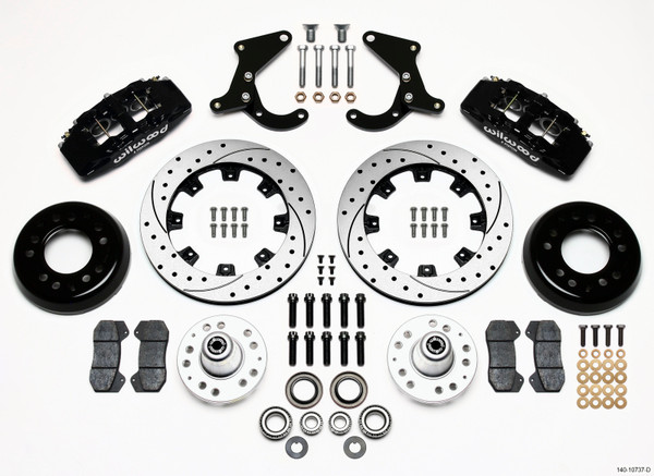 Wilwood Dynapro 6 Front Hub Kit 12.19in Drilled 55-57 Chevy - 140-10737-D