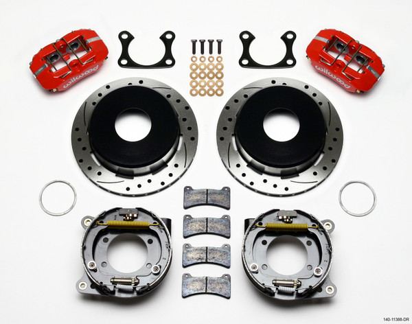 Wilwood Dynapro Low-Profile 11.00in P-Brake Kit Drill-Red Big Ford 2.36in Offset Currie - 140-11388-DR