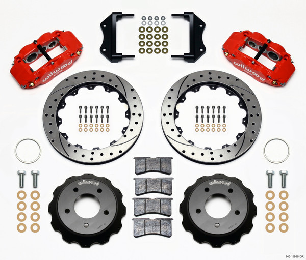 Wilwood Narrow Superlite 6R Front Hat Kit 12.88in Drilled Red 84-87 Corvette C4 - 140-11918-DR