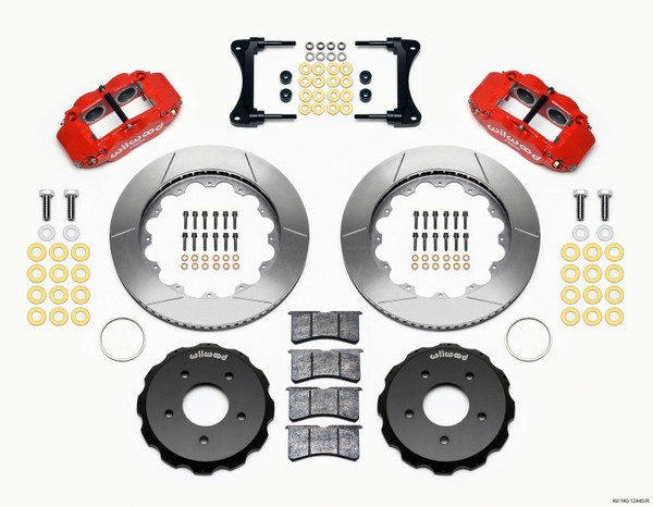 Wilwood Narrow Superlite 4R Front Hat Kit 14.00in Red 2007-Up Jeep Wrangler - 140-12440-R