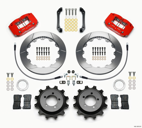 Wilwood Dynapro Radial Rear Kit 12.88in Red 2006-2007 Subaru WRX w/Lines - 140-13013-R