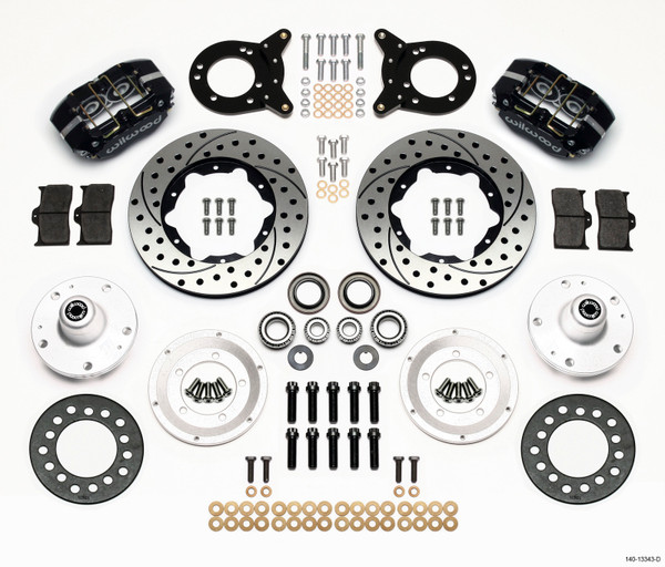 Wilwood Dynapro Dust-Boot Front Kit 11.00in Drilled 1965-1969 Mustang Disc & Drum Spindle - 140-13343-D