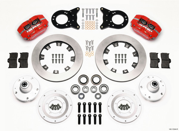 Wilwood Dynapro Dust-Boot Front Kit 12.19in Red 1965-1969 Mustang Disc & Drum Spindle - 140-13344-R