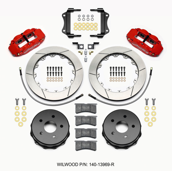 Wilwood Narrow Superlite 4R Rear Kit 12.88in Red 2007-up Jeep JK w/Lines - 140-13969-R