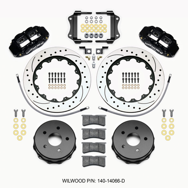 Wilwood Narrow Superlite 4R Rear Kit 14.00in Drilled 2007-up Jeep JK w/Lines - 140-14066-D