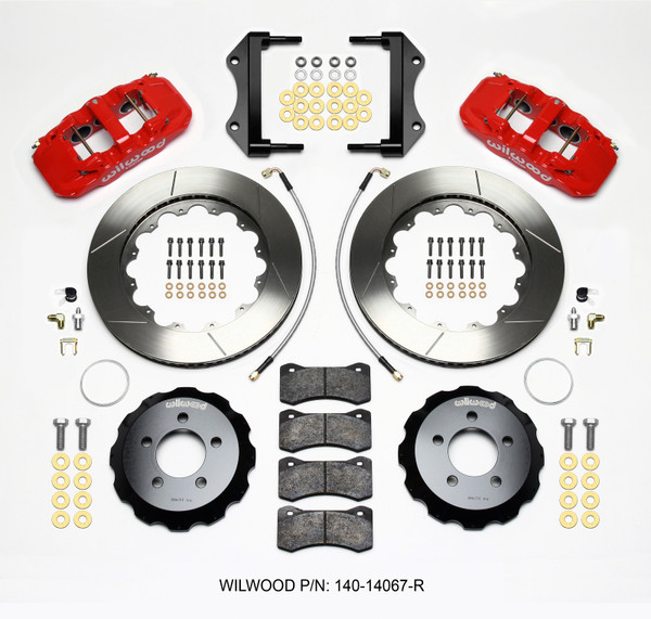 Wilwood AERO6 Front Hat Kit 14.25 Red 2014-Up Challenger w/Lines - 140-14067-R