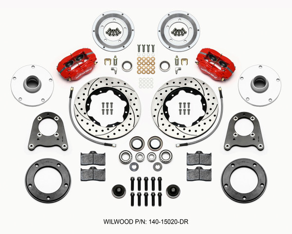 Wilwood Forged Dynalite-M Front Kit 10.75in Drilled Red 1950-1955 MG-TD/TF - 140-15020-DR