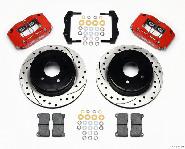 Wilwood Dynapro Radial Rear Kit 12.19in Drilled Red 2004-2006 Pontiac GTO - 140-8754-DR