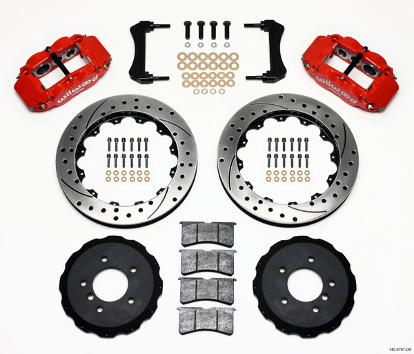 Wilwood Narrow Superlite 6R Front Hat Kit 13.06in Drilled Red E36 BMW M3 - 140-8797-DR